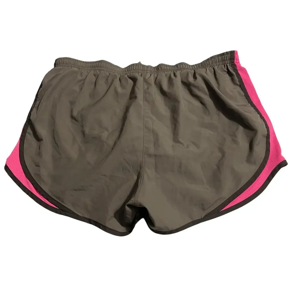 Nike Womens Athletic Shorts Medium Brown Tempo Dri Fit Lined Running Workout